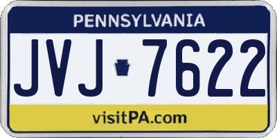 PA license plate JVJ7622