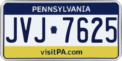 PA license plate JVJ7625