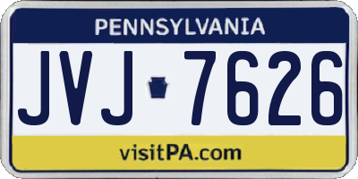 PA license plate JVJ7626