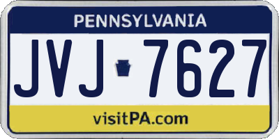 PA license plate JVJ7627