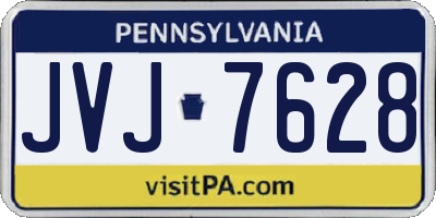 PA license plate JVJ7628
