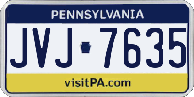 PA license plate JVJ7635