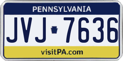 PA license plate JVJ7636