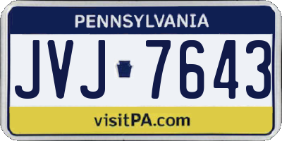 PA license plate JVJ7643