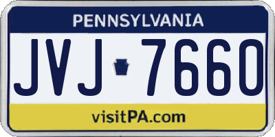 PA license plate JVJ7660