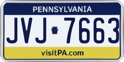 PA license plate JVJ7663