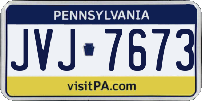 PA license plate JVJ7673