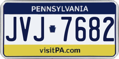PA license plate JVJ7682