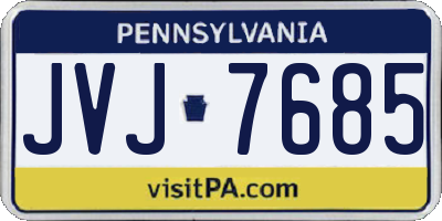 PA license plate JVJ7685