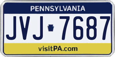 PA license plate JVJ7687