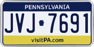 PA license plate JVJ7691