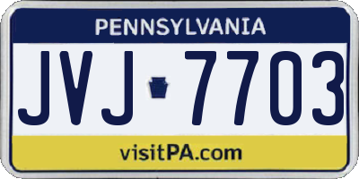 PA license plate JVJ7703