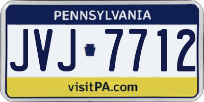 PA license plate JVJ7712