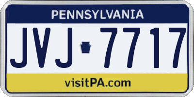 PA license plate JVJ7717