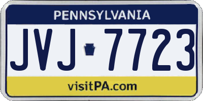PA license plate JVJ7723