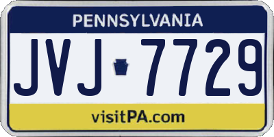PA license plate JVJ7729