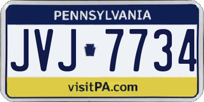 PA license plate JVJ7734