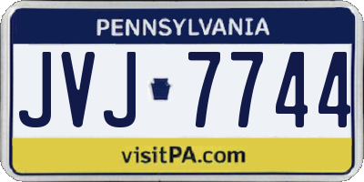 PA license plate JVJ7744