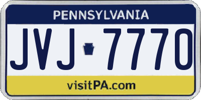 PA license plate JVJ7770