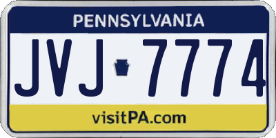 PA license plate JVJ7774
