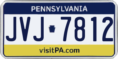 PA license plate JVJ7812