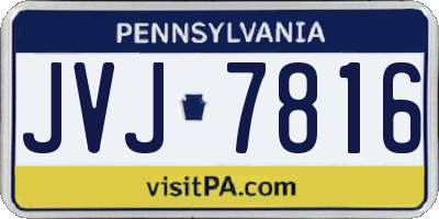 PA license plate JVJ7816