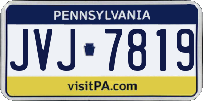 PA license plate JVJ7819
