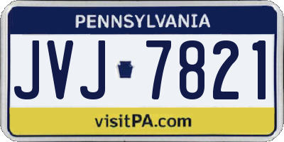 PA license plate JVJ7821