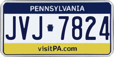 PA license plate JVJ7824