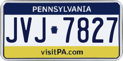 PA license plate JVJ7827