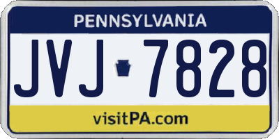 PA license plate JVJ7828