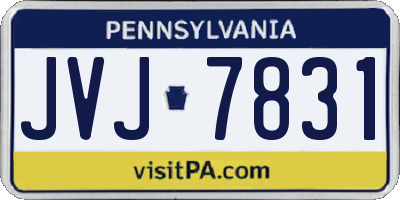 PA license plate JVJ7831