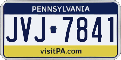PA license plate JVJ7841