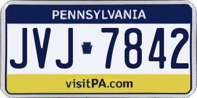 PA license plate JVJ7842