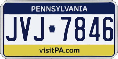 PA license plate JVJ7846