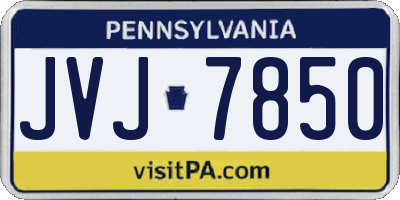 PA license plate JVJ7850