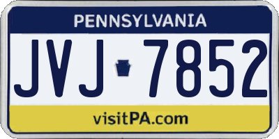PA license plate JVJ7852