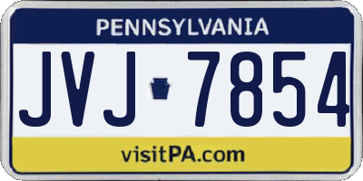 PA license plate JVJ7854