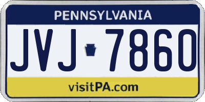 PA license plate JVJ7860