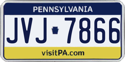 PA license plate JVJ7866