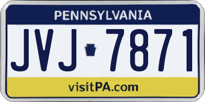 PA license plate JVJ7871