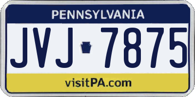 PA license plate JVJ7875