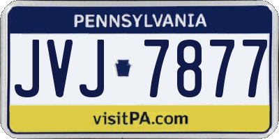 PA license plate JVJ7877