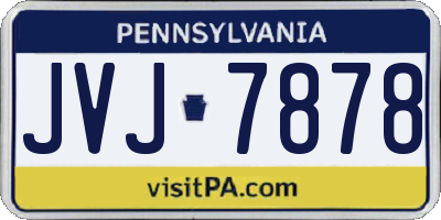 PA license plate JVJ7878