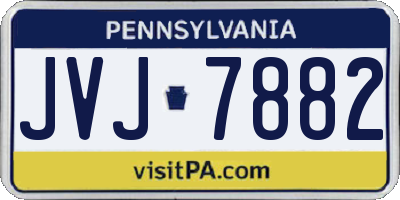 PA license plate JVJ7882
