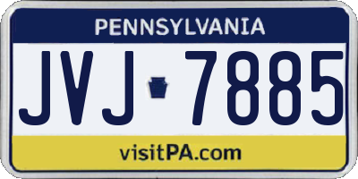 PA license plate JVJ7885