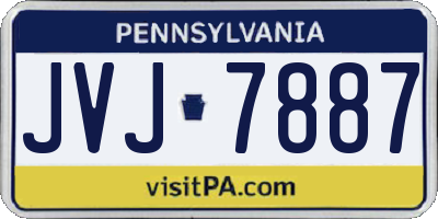 PA license plate JVJ7887