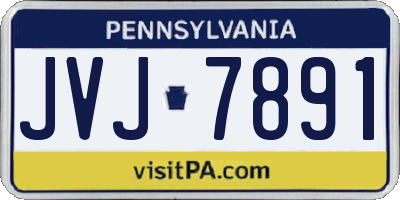 PA license plate JVJ7891