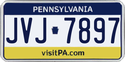 PA license plate JVJ7897