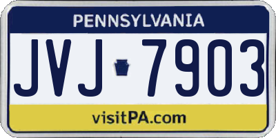 PA license plate JVJ7903
